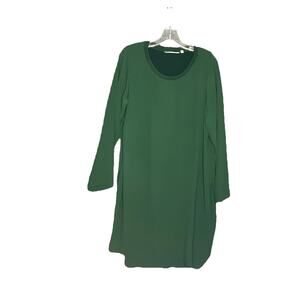 Soft Surroundings Womens Chiffon Layered Tunic Shirt Sz Large Green Long Sleeve